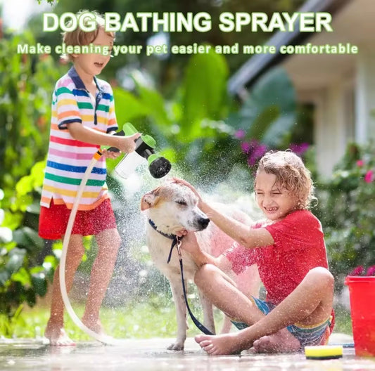 Pet Shower Sprayer 8 in 1 High Pressure Dog & Cat Bathing Tool with Foam Nozzle